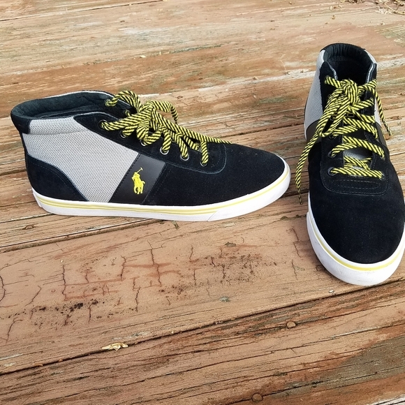 Polo by Ralph Lauren high top suede/mesh speakers Size 10D - Picture 2 of 10